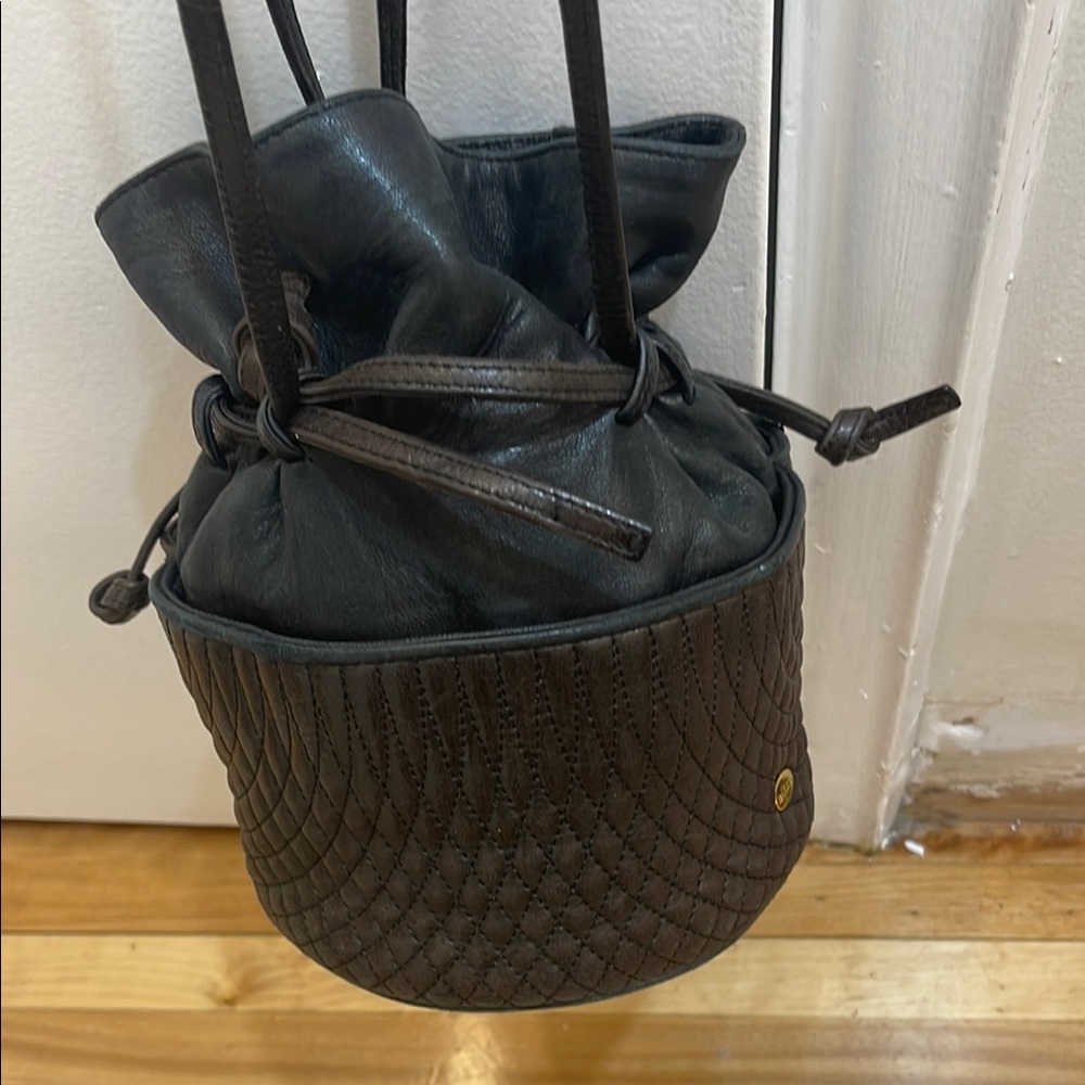 Bally Elegant Black Leather Bucket Bag BNWT